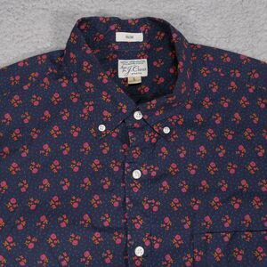 J.Crew Slim Fit Secret Wash Blue Floral Shirt Mens Large Slim Long Sleeves